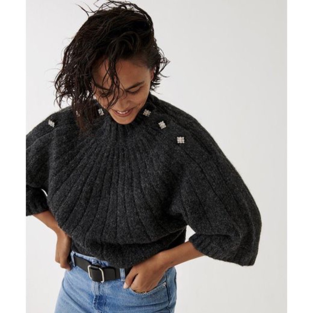 NWT ba&sh Barthy Jumper in Carbon